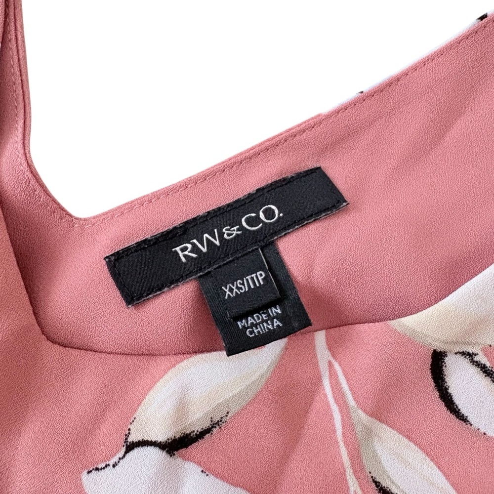RW&Co Sleeveless Women’s Floral Pink Layering Tank Top Size XXS - Picture 6 of 6